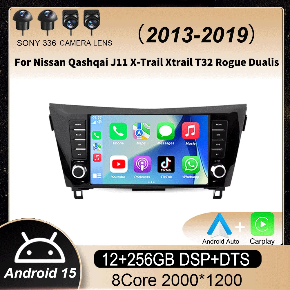 

Android 15 9" Car Radio Multimedia Player For Nissan Qashqai J11 X-Trail Xtrail T32 Rogue Dualis 2013-2019 BT Carplay
