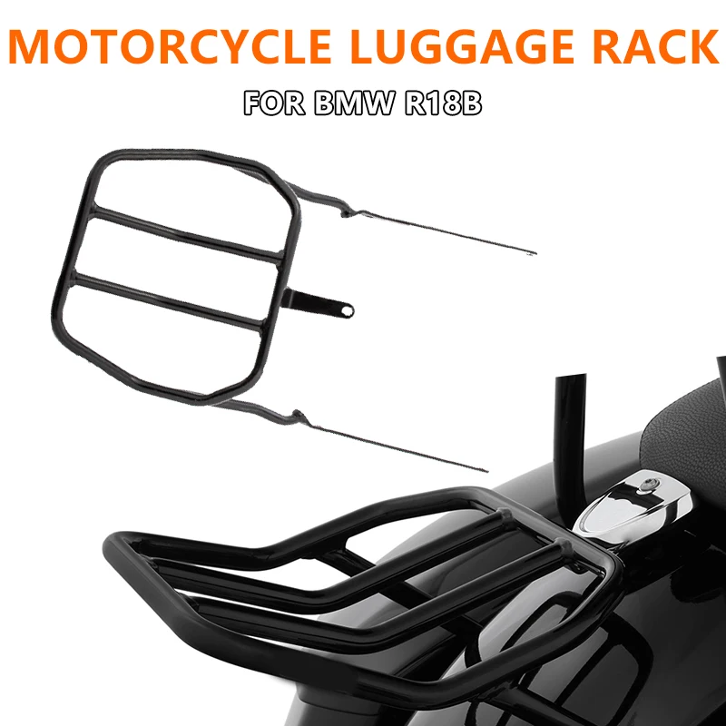 Motorcycle rear luggage rack suitable for BMW R18B sissy bar Modified retro gift rack tail bag rack black support frame