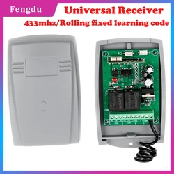 Universal Garage Door Remote Control Receiver 2CH For ERREKA ACM CAME DEA DOORHAN AT-4 MOTORLINE DITEC 433mhz Fixed Rolling Code