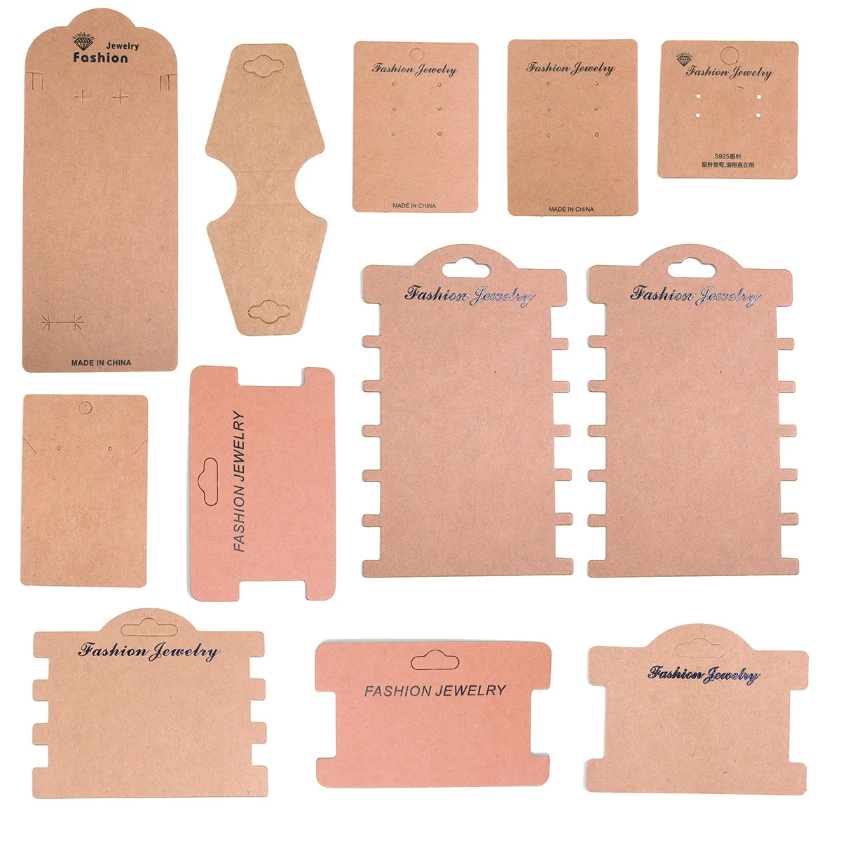 

20/50pcs 10 Styles Blank Kraft Package Display Card Necklace Bracelet Earrings Price Hang Tag For DIY Jewelry Making Supplies