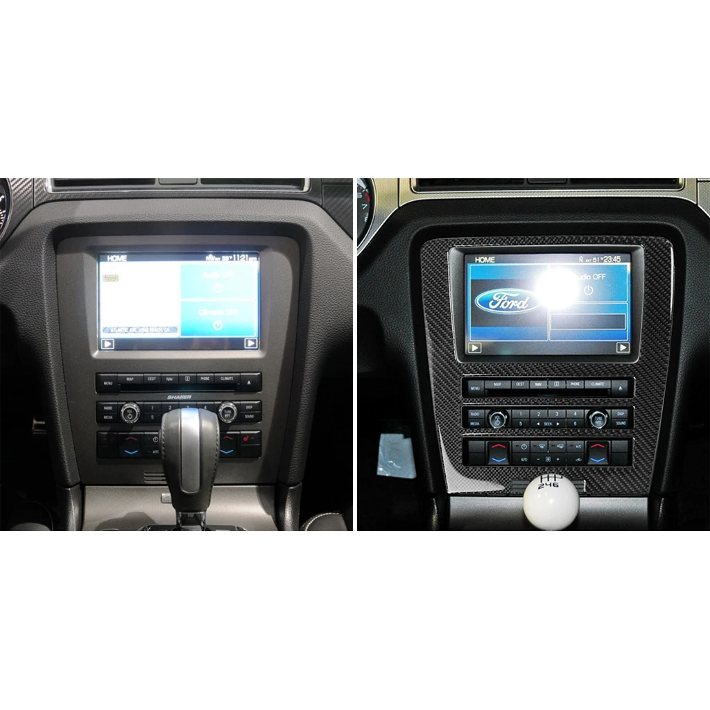 Car Styling Accessories Carbon Fiber Black Interior Various Parts Decorative Stickers For Ford Mustang 2009 2010 2011 2012 2013