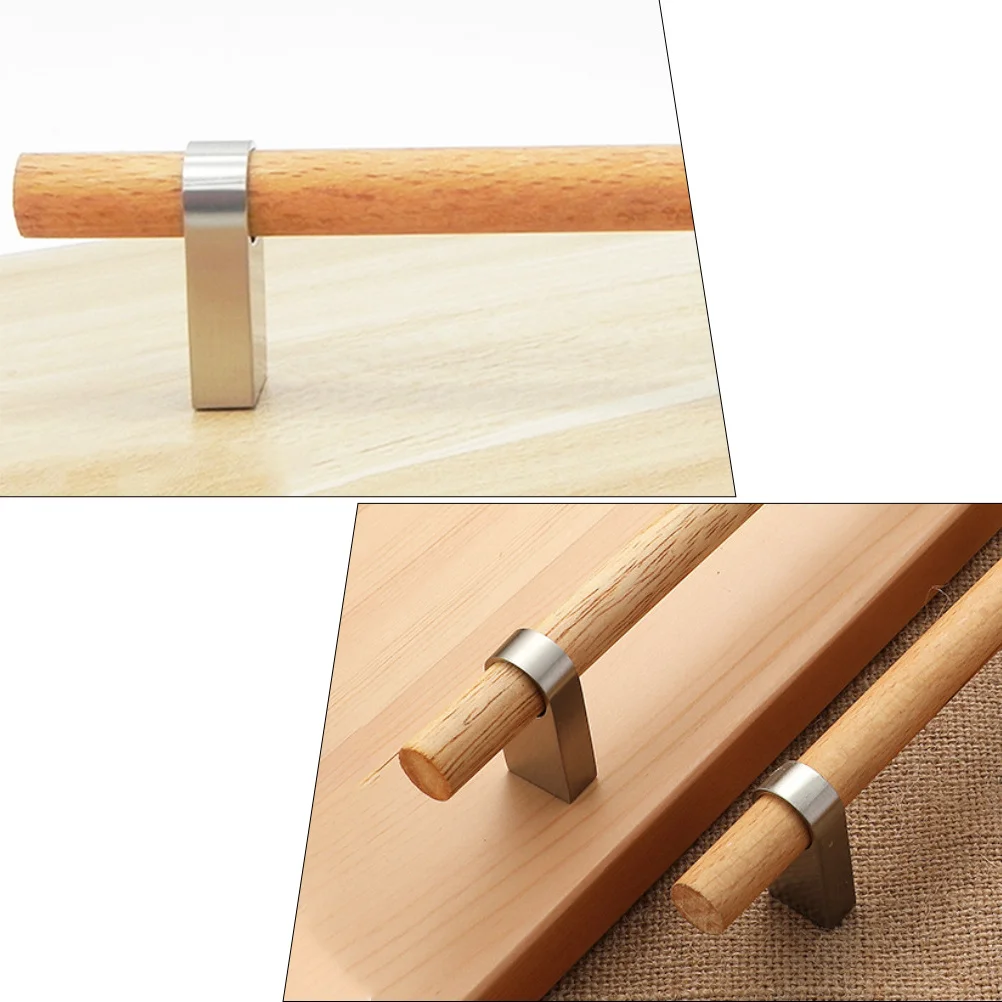 

Solid Wood Pull Handle 40Mm Zinc Alloy Base Wooden Cabinet Knob For Drawer Wardrobe Closet Door Durable Rustproof Hardware