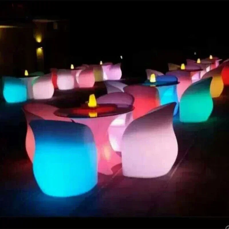 Led Luminous Furniture Hotel Bar Sofa Plum Blossom Chair Plum Blossom Tea Table Outdoor Amusement Facilities Bar Mueble