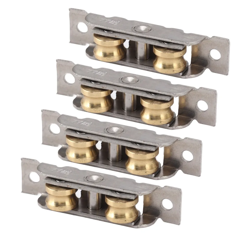 

4 шт. двойные ролики, ролик для раздвижной двери, тандемные ролики с винтами, ролик для раздвижной двери патио в сборе, нержавеющая сталь