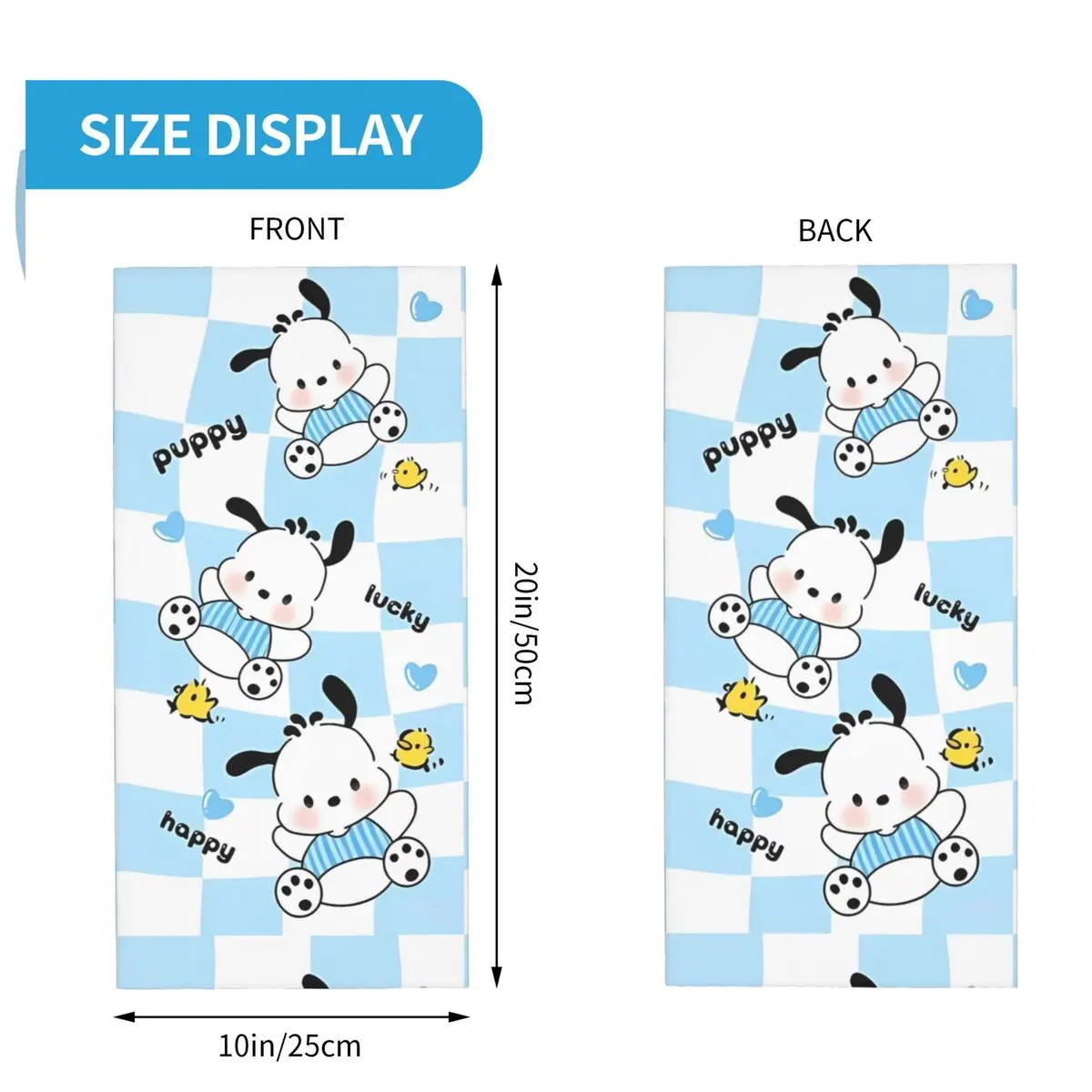 Pochacco-サイクリング用の保護マスク,バンダナ,ファッショナブル,パンク,旅行,日焼け止め,青