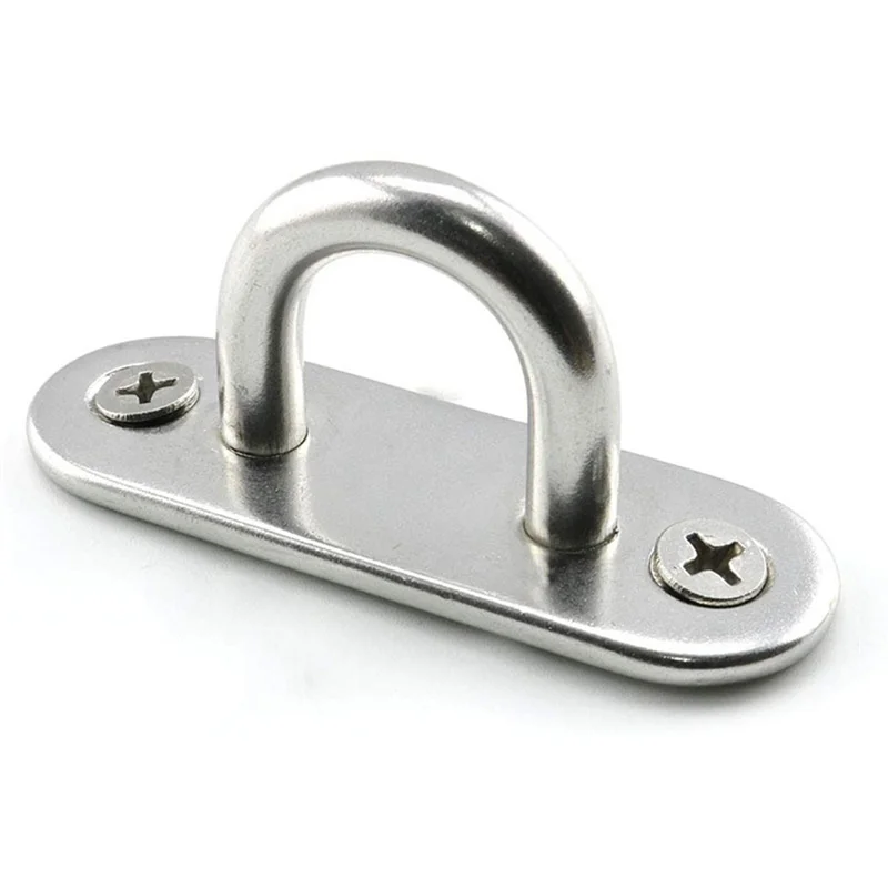

A70P Stainless Steel Screw Hooks& M5 Eye Plate Ring With 20X Mounting Screws, Ideal For Marine Equipment,Ceiling Wall Hangings
