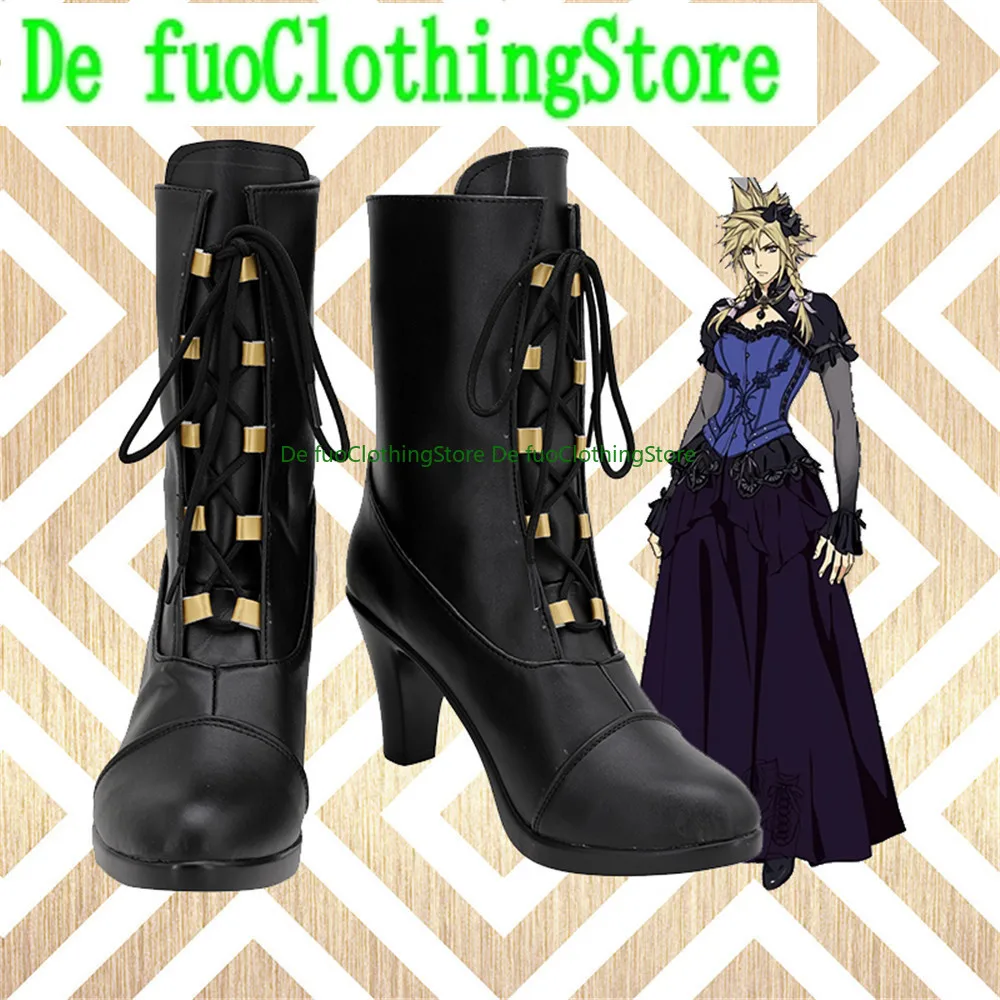 Defuo Fantasy FFVII Cloud Strife Cosplay Shoes Boots Game Christmas Anime Halloween