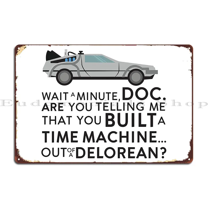 Back To The Future Metal Sign Living Room Party Plates Mural Create Cinema Tin Sign Poster