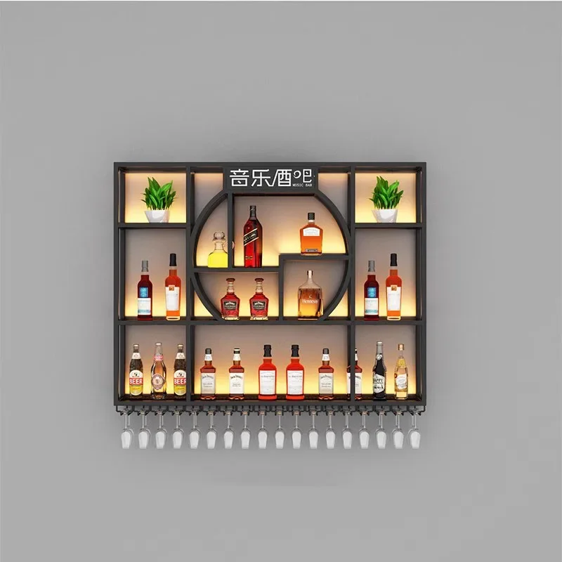 

Retail Bottle Corner Wine Cabinets Kitchen Shelf Drink Patio Modern Wine Rack Cellar Industrial Barra De Vino Display Cabinet