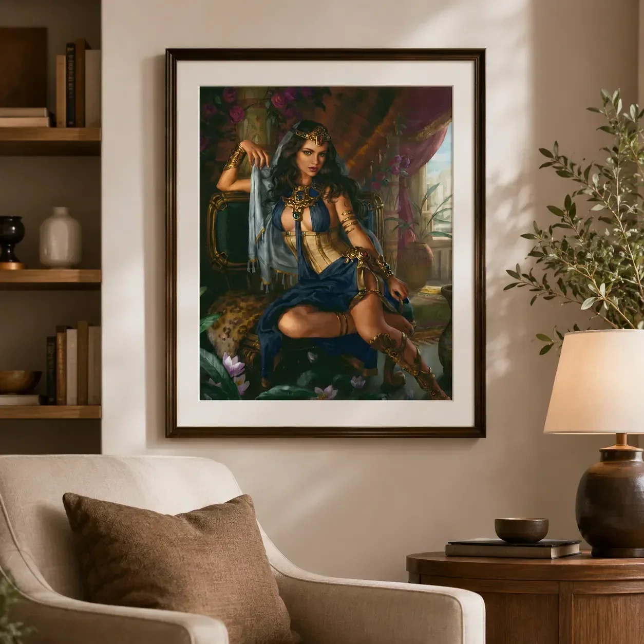 [ZZ8744 - Queen of Babylon] Printed Cross Stitch Kit 11CT 14CT 16CT 18CT, Embroidery Craft Supplies, Cotton Thread Set