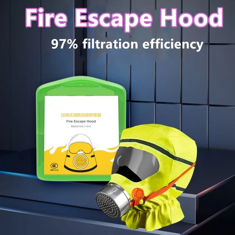 Yangın Kaçış Hood Acil Güvenlik Koruma Maskesi CO 30 Dakika Sigara İçilmez Koruyucu Solunum Alev Geciktirici Maske