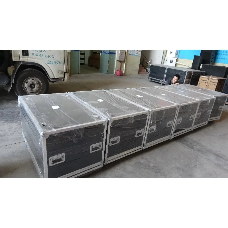 4 Unit Wheeled Flight Case Shockproof Protective Box For Bar Gym Tour Stage Speaker Storage