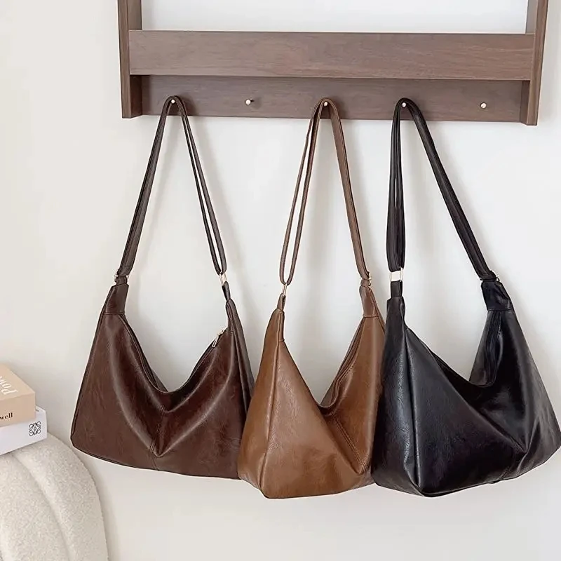 PU-Leder Pendler Mode Vintage Casual Tote Bag Maillard Stilvolle Umhängetaschen für Frauen Textur Große Kapazität Temperament – Detail 7