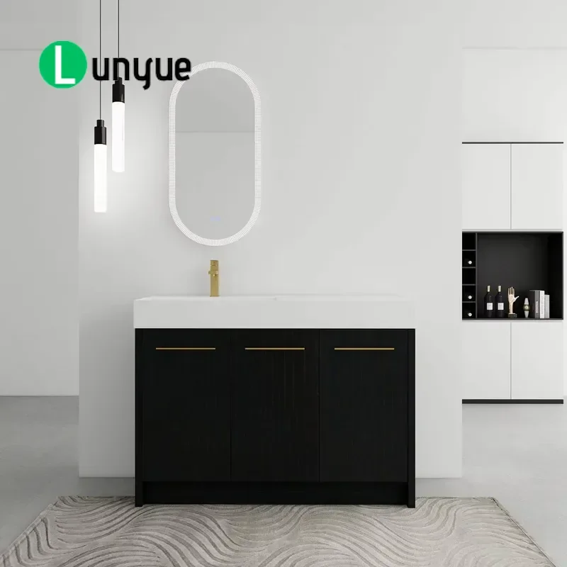 48 Inch Freestanding Bathroom Vanity with Resin Sink Soft Closing Door KD Packaged for Modern Home Bathroom Storage Furniture