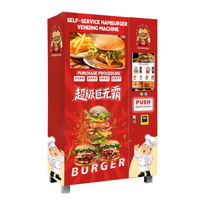FOODLINE Hot Food Vending Machine Intelligent Background Management Hot Food Vending Cabinet For Commercial Food Retail Startup