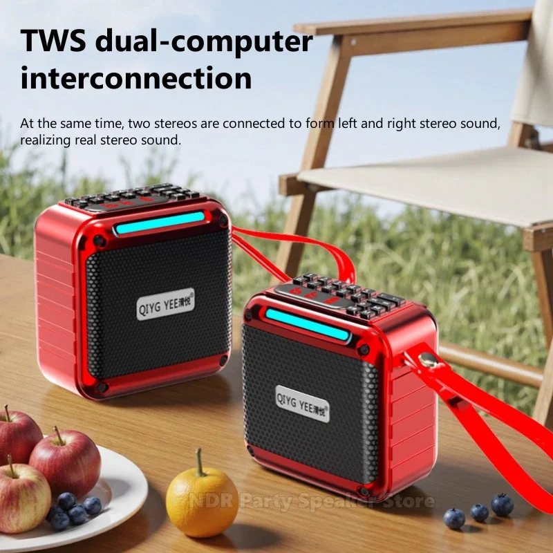 10W Bluetooth Kleine Lautsprecher Für Ältere Menschen Geschenk Lautsprecher Recorder Multifunktionale Tragbare TF Karte/USB/AUX MP3 Player