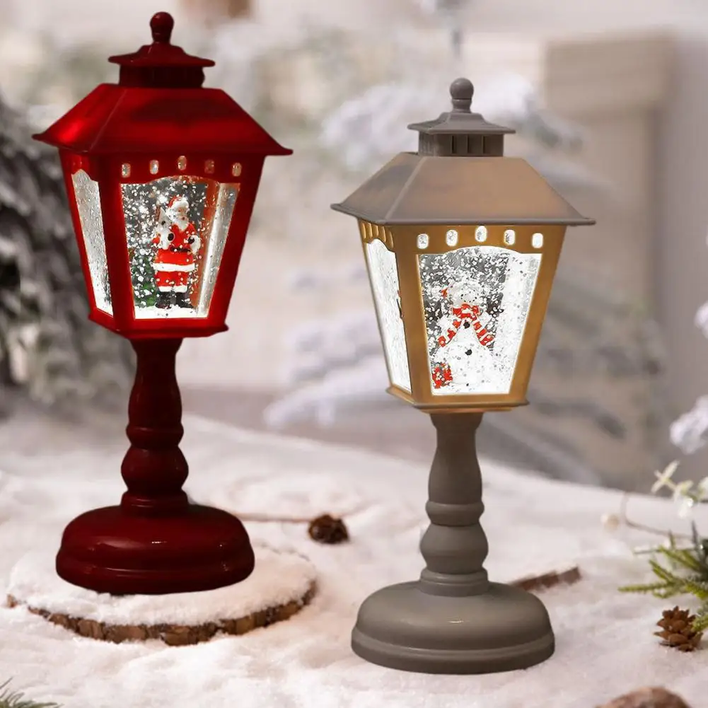 Snow Globe Candles Light Christmas Decorations Glowing Music Desk Lamps Night Lights Battery Operated Christmas Table Lamp