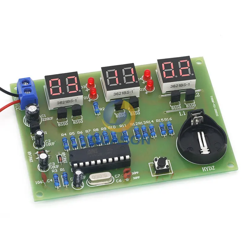DIY Kits AT89C2051 Electronic Clock Digital Tube LED Display Suite Electronic Module Parts and Components DC 9V - 12V