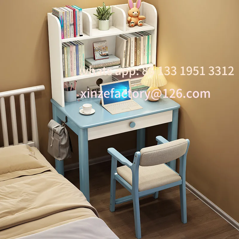 مكتب مع مجموعة رف الكتب وطاولة الكمبيوتر وغرفة النوم المنزلية الصغيرة وطاولة الدراسة للطلاب وطاولة الكتابة #6