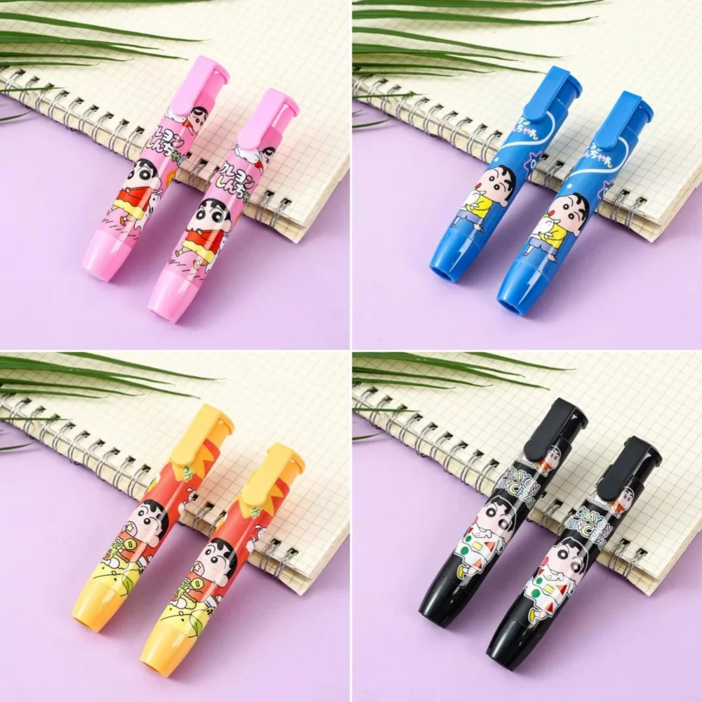 

Мультяшный карандаш Шин-Чан, ластик для пресса, аниме, форма губной помады, выдвижной студенческий канцелярский товар, школьные принадлежности, подарки на день рождения