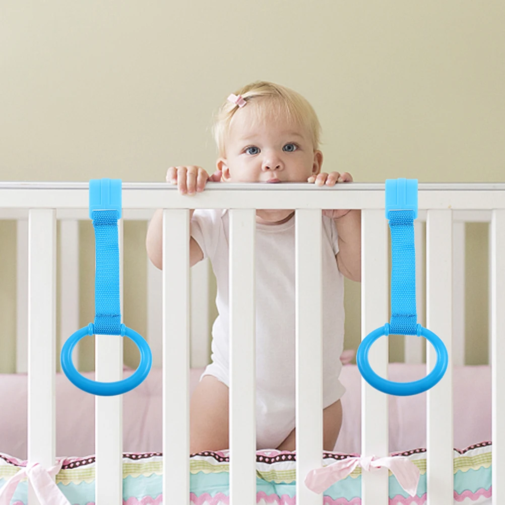 5-delige babybed wieg trekring accessoires staande hulp omhoog speelgoed verticale blauwe loopassistent ringen
