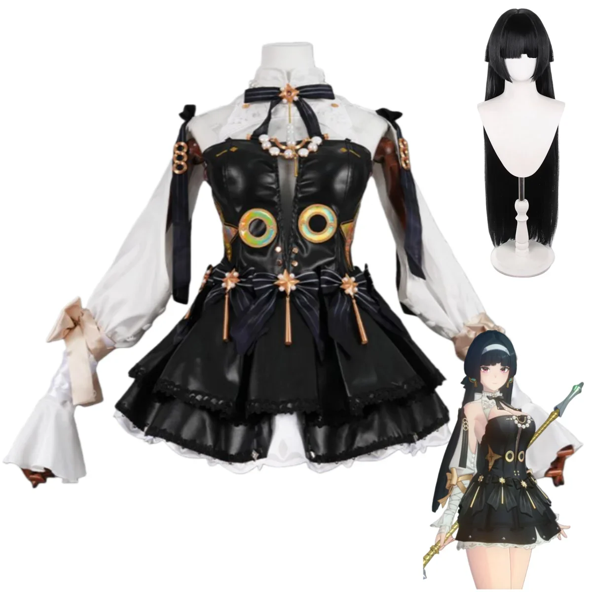 

Аниме игра Zenless Zone Zero Astra Yao Люстра Кожа Косплей Костюм Парик Женская Юбка Японская Готика Лолита Сексуальный Карнавальный Костюм