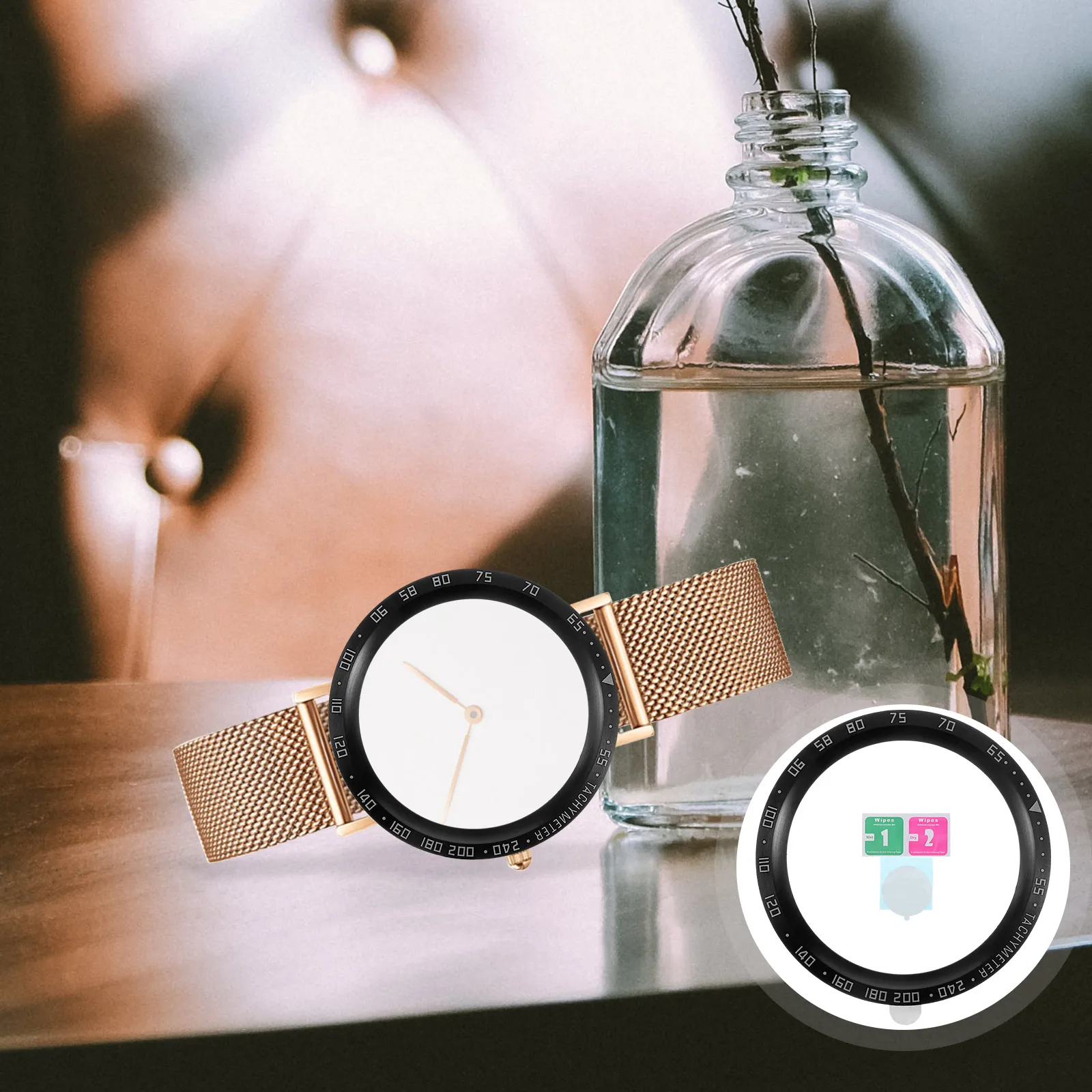 

1pc Stainless Steel Watch Bezel Metal Ring for Galaxy Watch5 Circle Graduated Cover