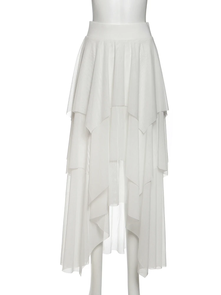 マチェダ Y2K スタイル 2 点セット女性の夏の新トレンドオフショルダーティアードクロップトップス + ロングスカートホリデーシャーリングエレガントな衣装