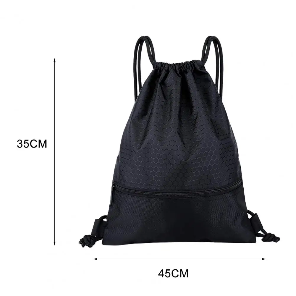 Large Capacity Backpack Nylon Waterproof Zipper Drawstring Backpack Outdoor Sport Fitness Storage Bag Thick Rope Polyester Bag