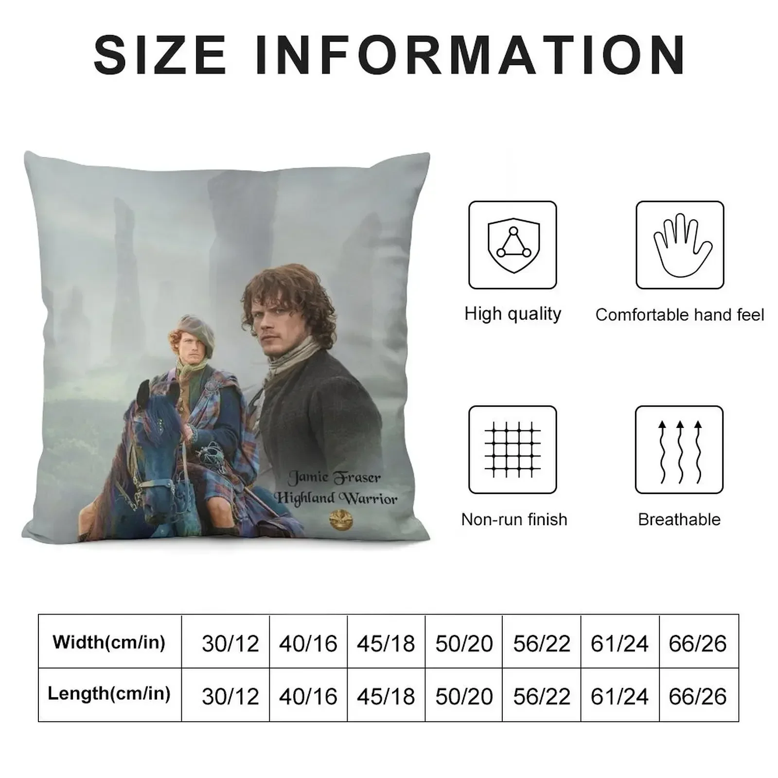 Jamie Fraser-Highland Warrior/Outlander Throw Pillow Throw Pillow Sofa Covers Throw Pillow Covers