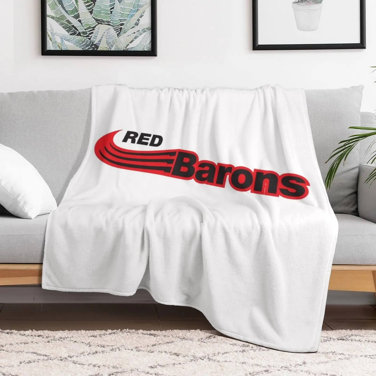 Corning Red Barons Throw Blanket Shaggy Plush for sofa Blankets