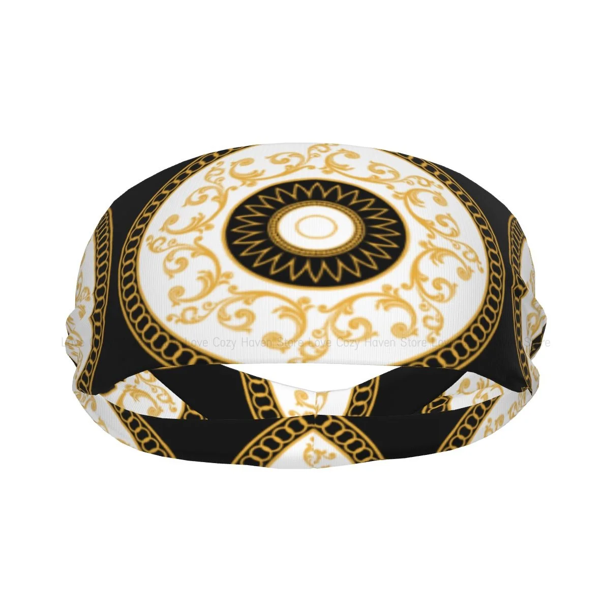 

Спортивная повязка на голову, дышащая повязка на голову, повязка на голову для волос с золотым цветочным принтом, повязка на голову для йоги в стиле барокко, оптовая продажа