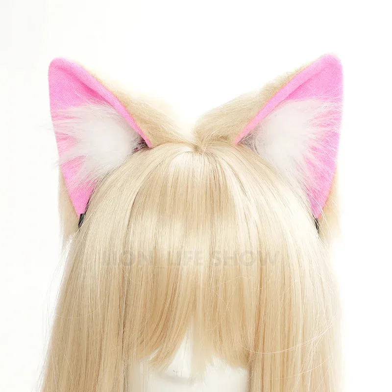 Fuwawa mococo abyssgard cosplay artesanal gato raposa orelha empregada headwear cabelo hoop estilo headwear acessórios para o cabelo