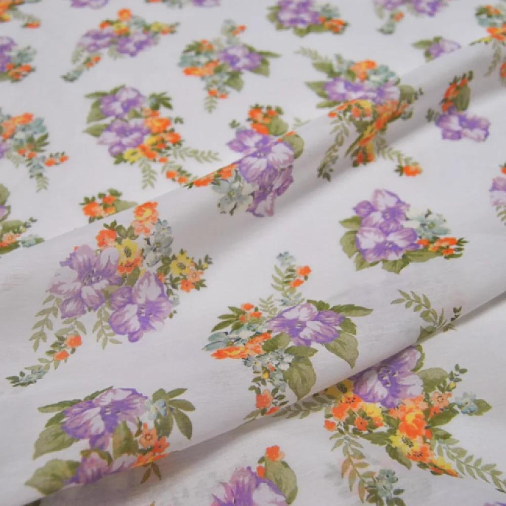 

Новинка, винтажная красивая шелковая хлопчатобумажная ткань с цветочным принтом для королевы, королевская женская одежда с цветочным принтом, занавеска для юбки