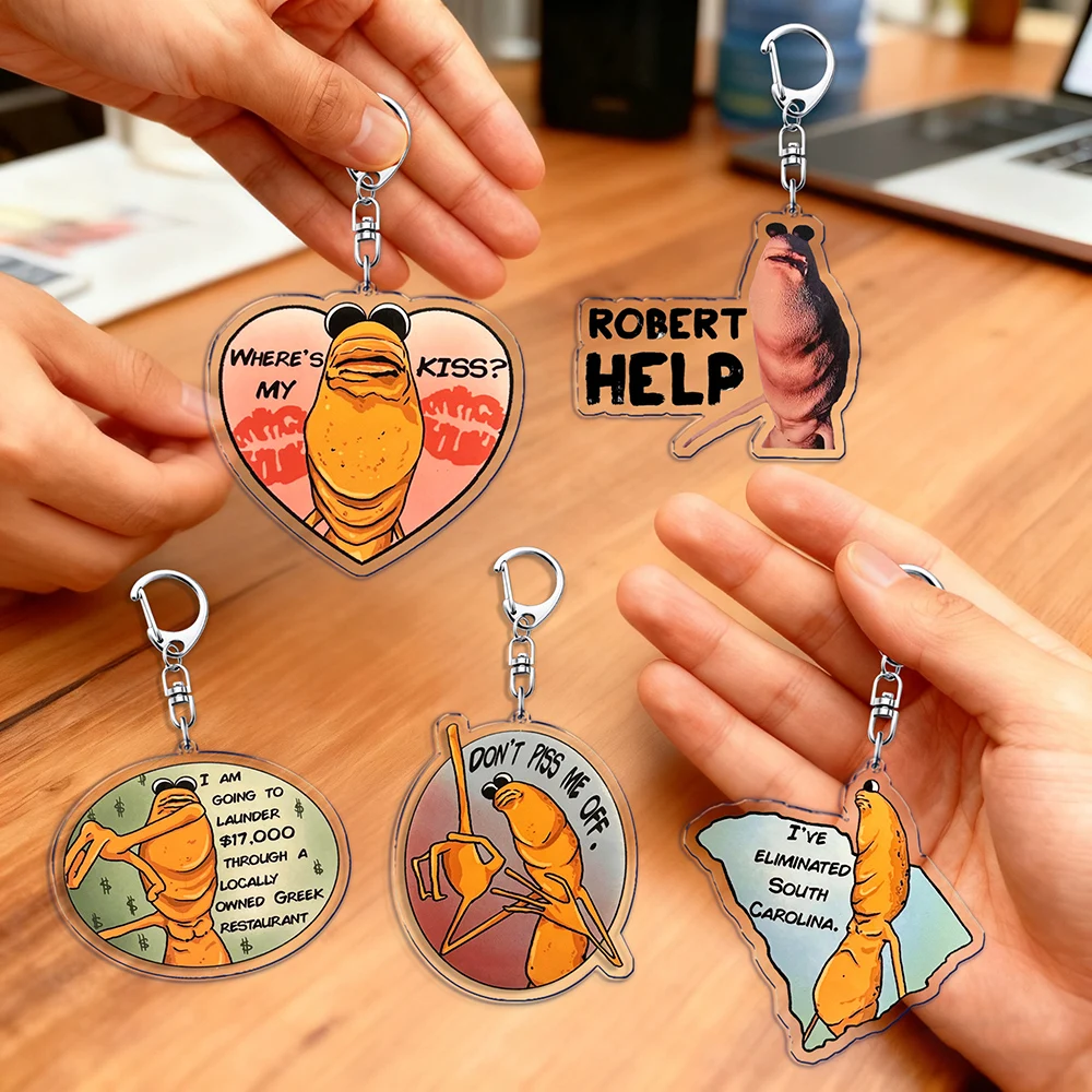 ماركوس دودة روبرت مساعدة الكرتون تشيبي المفاتيح الاكسسوارات حقيبة Charms Keyrings مجوهرات المشجعين الأصدقاء لعبة عشاق الهدايا #1