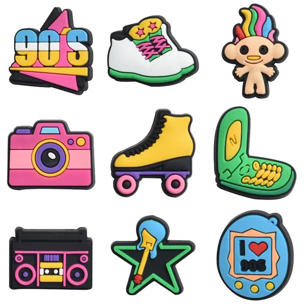 Groothandel 1 Stuks Pvc Schoen Accessoires Voor Crocs Bedels Muziek Badge Vrouwen Sandalen Gesp Kids Pins Mannen Decoratie Jeans Polsbandjes