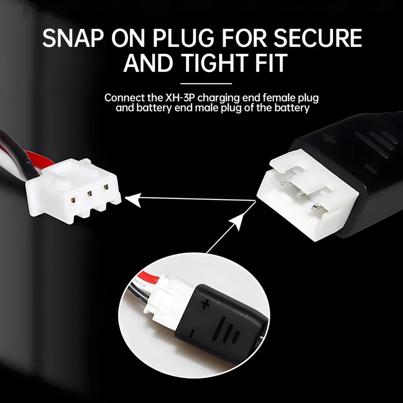 2S 7.4V 1A USB Charger for 7.4V 2S Lipo Batteries with XH-3P Connectors, RC Cars,Drones,Boats 7.4V Batteries USB Charging Cable