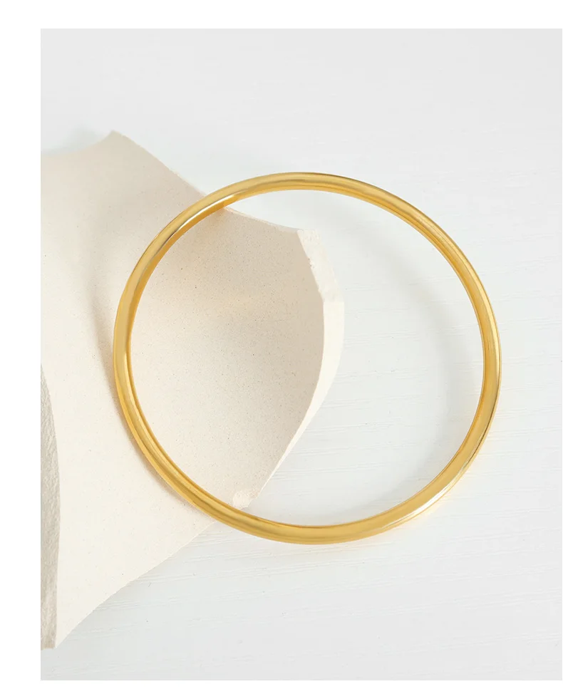 Fadeless Edelstahl Armreif Für Frauen Nicht Verblassen Kreisförmige Minimalistische frauen Hand Armbänder Frau Luxus Schmuck – Detail 8