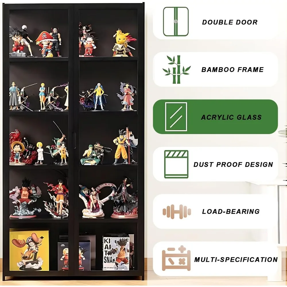 خزانة تحف من زجاج الأكريليك مكونة من 5 طبقات لعرض المقتنيات والألعاب #4