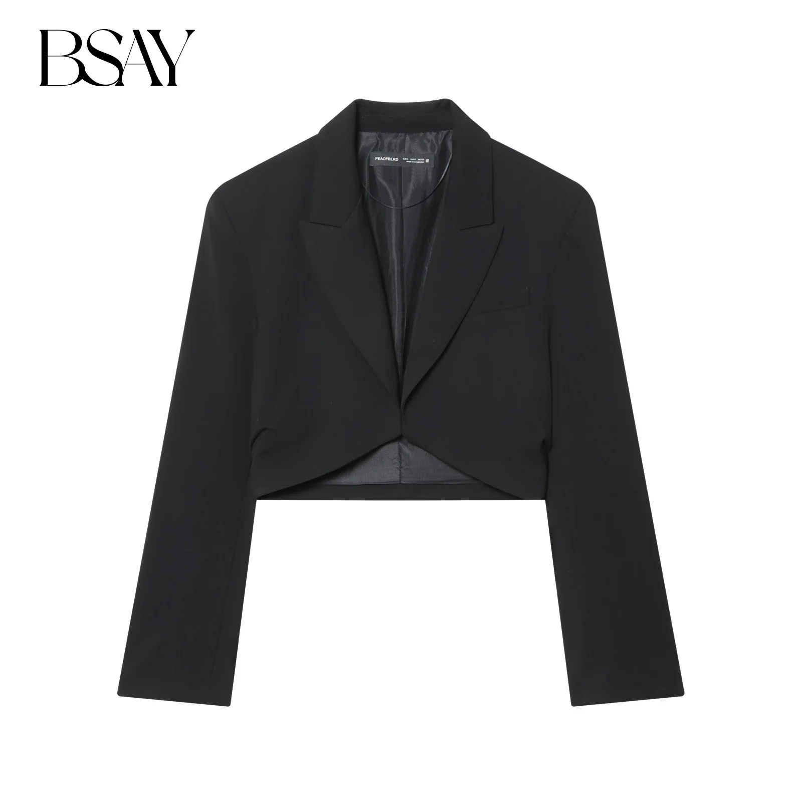 

BSAY Short Blazers for Women Fashion Autumn Winter New Solid Color Casual Long Sleeve Suits Jacket Chic Female Suit Coat