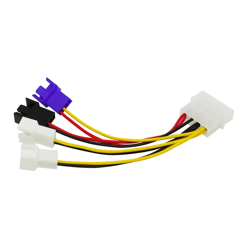 Molex ao cabo de alimentação do fã de 3 pinos, adaptador do poder, 12v x 2 / 5v x 1, para refrigerar do computador, cpu, PC, 1 parte