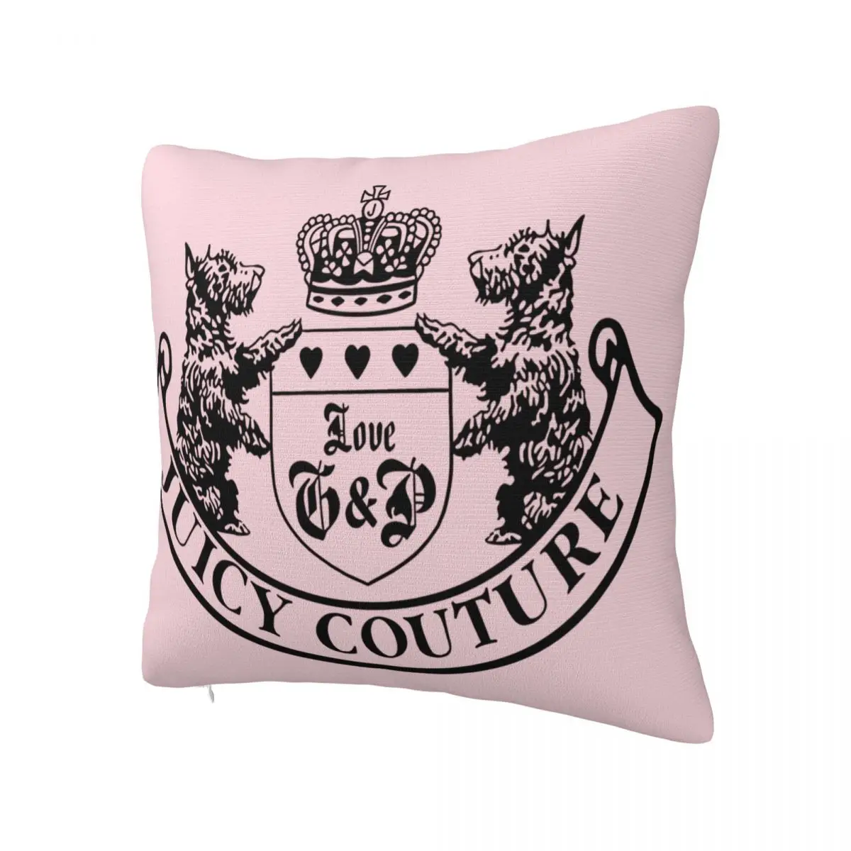 Juicy Couture 1 Pillow Case Pillow Cover Black With Zipper Back Cushion Pillows Decor Home