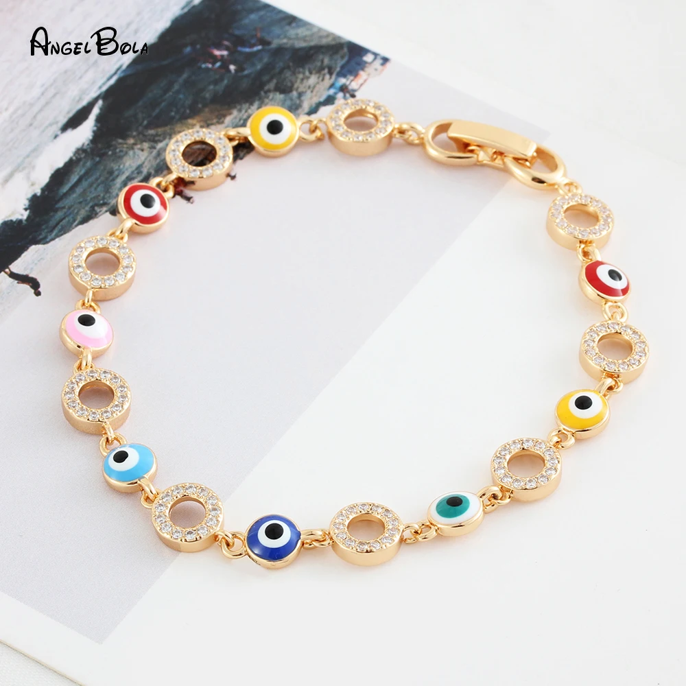 Classic Turkish  Evil Eye Bracelet for Women Luxury 3A Cubic Zirconia Charm Bracelets Trend Female Party Jewelry Gift Wholesale