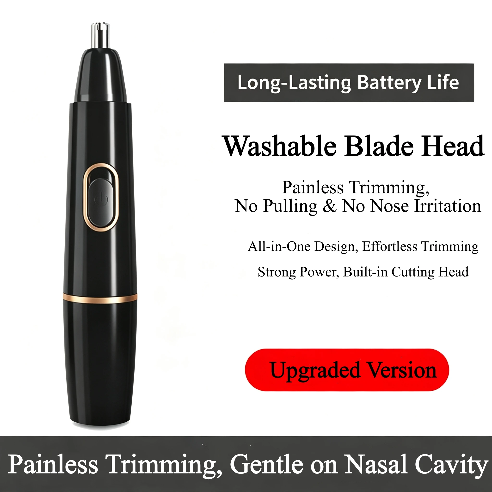 Electric Nose Ear Hair Trimmer For Men Painless Waterproof Portable Facial Hair Removal Device Home Travel Personal Grooming Car