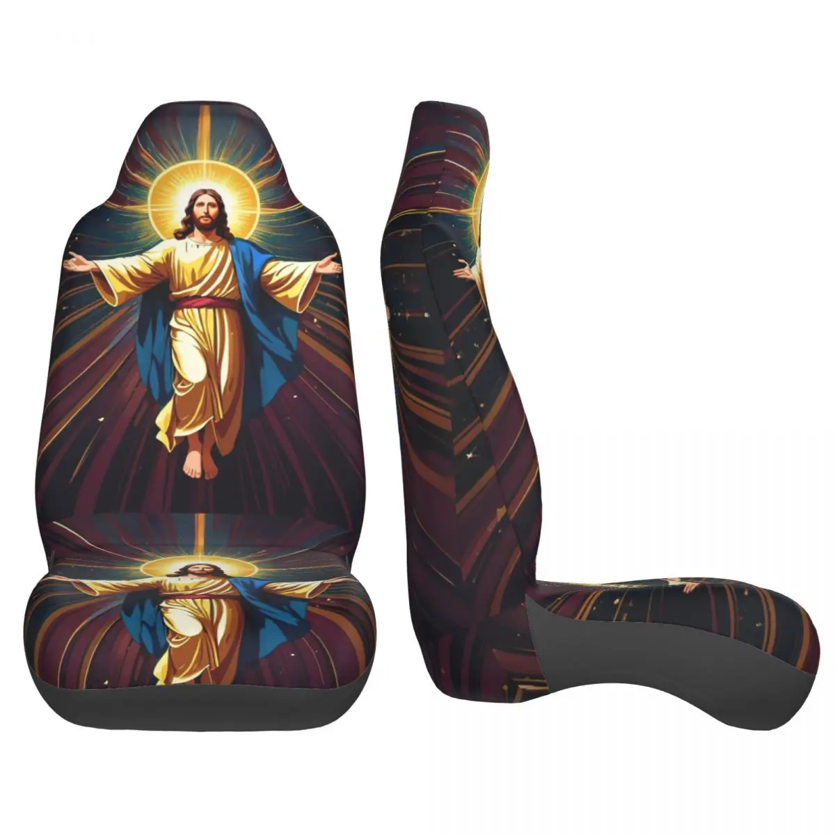Catholicism Saints Jesus Mary 2 Front Car Seat Covers for Cars Auto SUV Universal Protector Accessories
