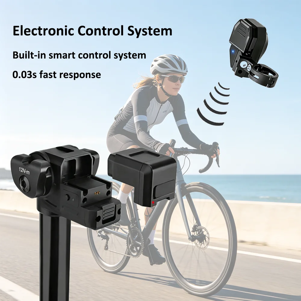 GTMRK ELEVO Elektronisch Gesteuerter Sattelstützenlift 31,6 mm mit Drahtloser Fernbedienung für Enduro MTB Offroad-Fahrrad – Detail 1