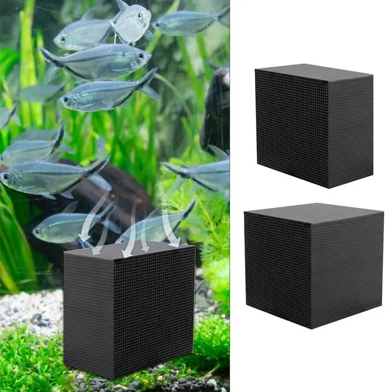 Water Purifier Cube Aquarium Filter Activated Carbon Charcoal Filter Black Fish Tank TreatmentAccessories For Pools Water