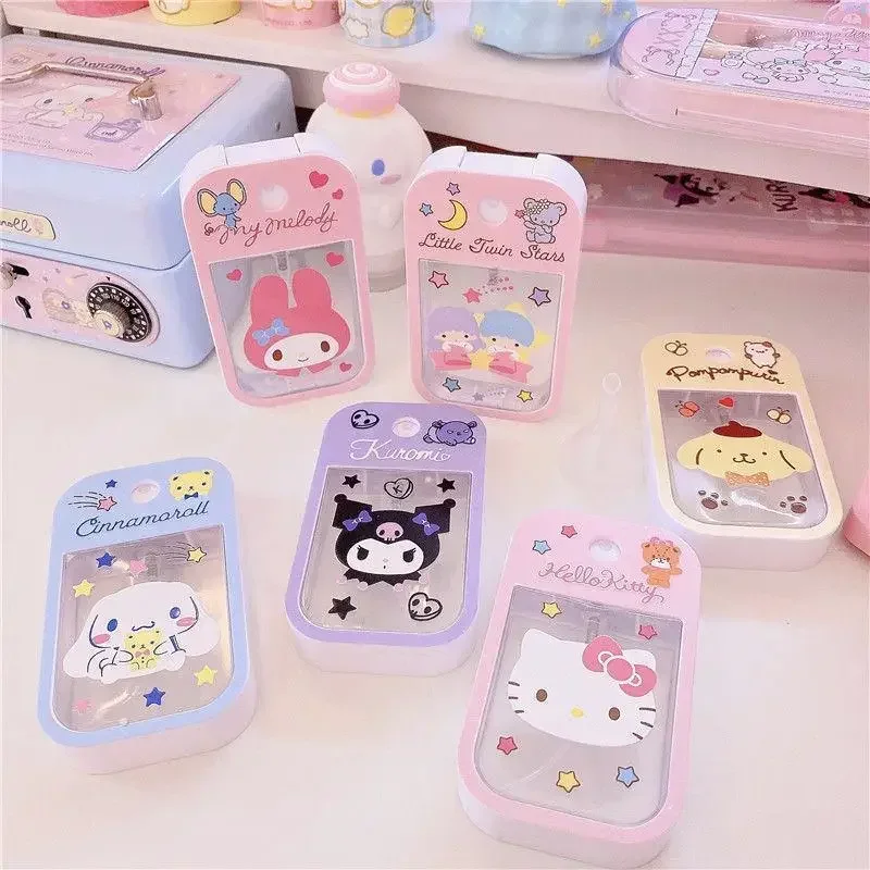 Sanrio Hello kitty Parfüm Sprüh flasche Anime Kuromi Melodie Cartoon Reise tragbare Presse Kunststoff abgefüllt Kawaii Lotion Mädchen Geschenk