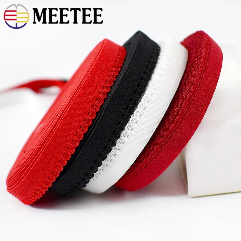 5/10/20/50M 10mm Elastic Band Bra Shoulder Strap Rubber Ribbon Clothes Decorative Stretch Tapes DIY Underwear Sewing Accessories