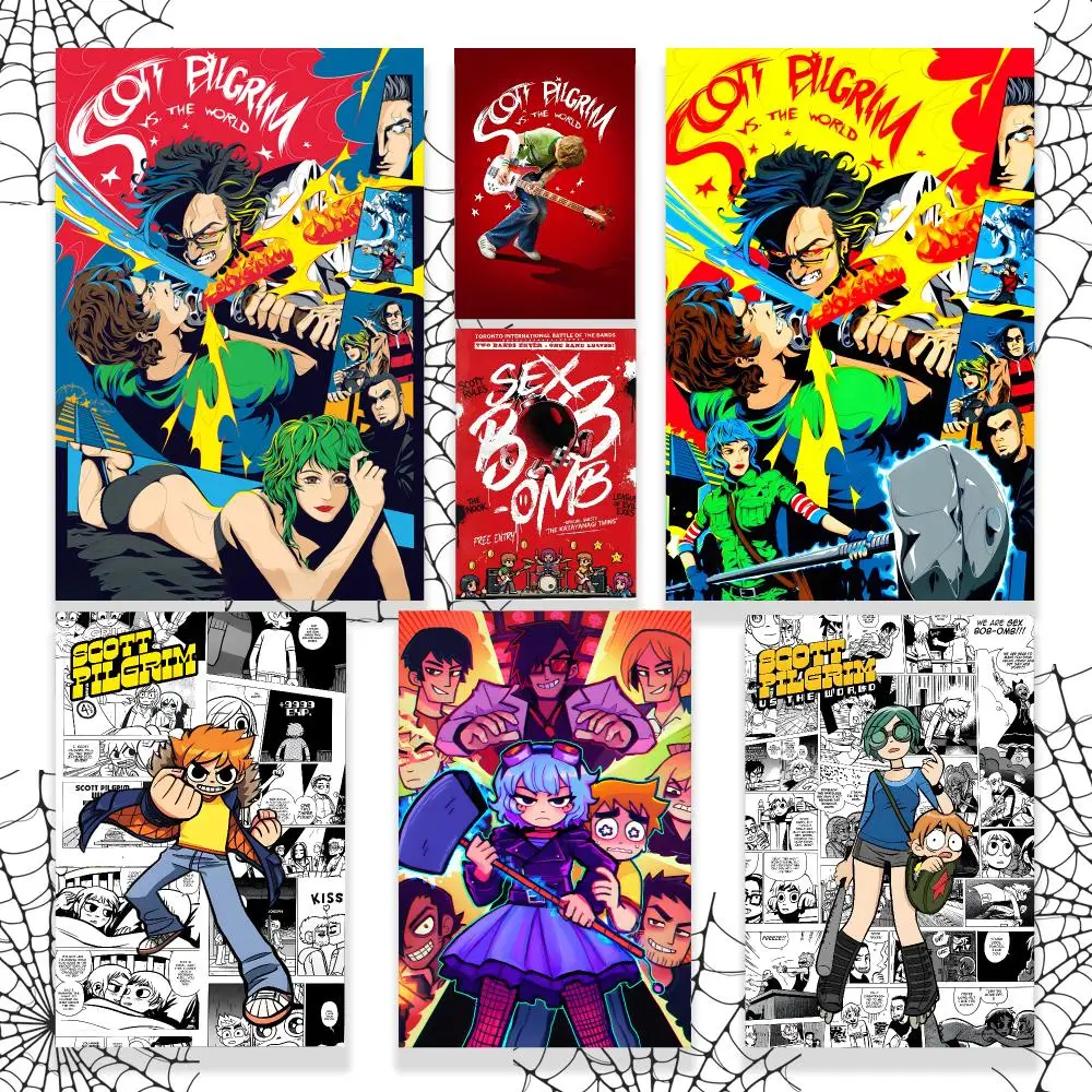 Scott Pilgrim vs the World Poster Graphic Wall Art Poster HD Waterproof PP Paper Print for Bedroom Living Room Office Decor Gift